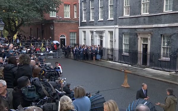 Lectern outside No10 Downing Street