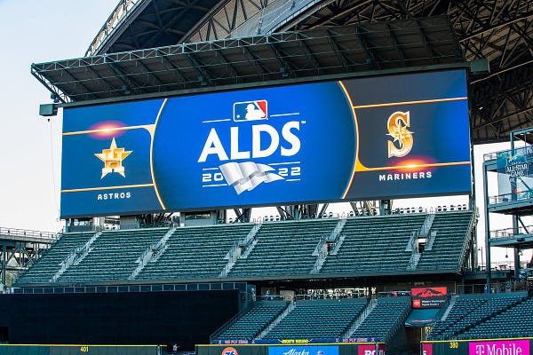 Picture of MarinersVision with the Astros, Mariners and ALDS logos on it. 