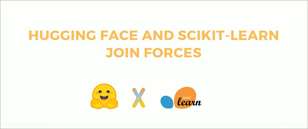 Visual showing "Hugging Face and Scikit-Learn join forces"
