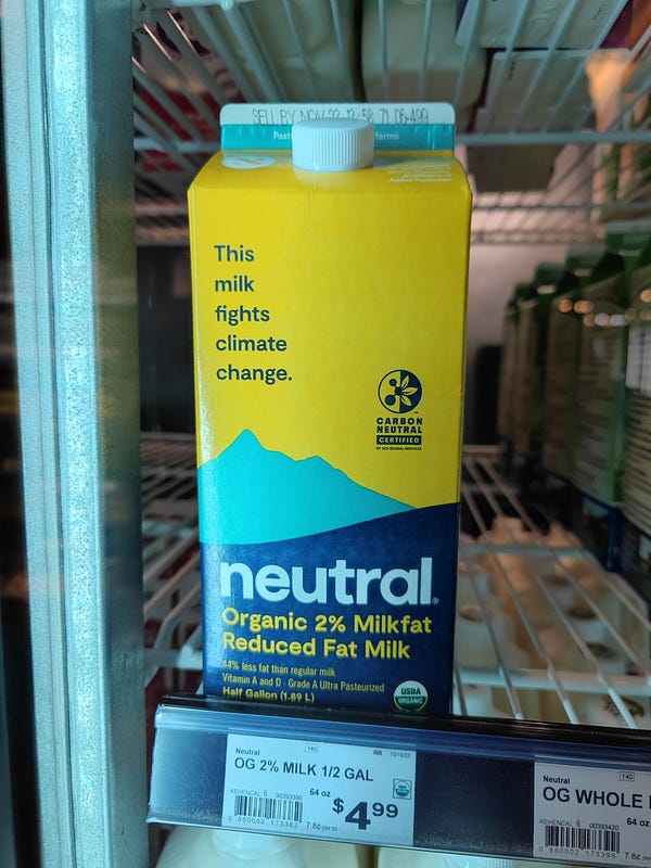 Picture of a half gallon of milk from a brand called Neutral. 