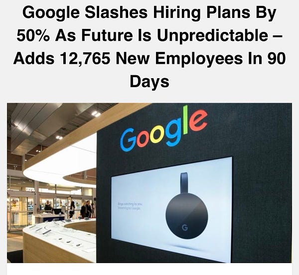 Google Slashes Hiring Plans By 50% As Future Is Unpredictable – Adds 12,765 New Employees In 90 Days