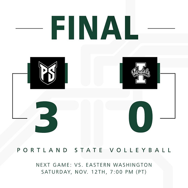 Final score: Portland State 3, Idaho 0.