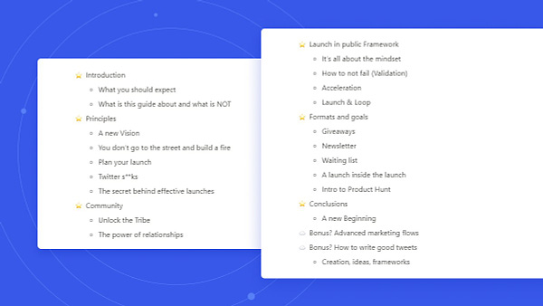 Draft outline of the dead-simple framework I use to create enthusiastic launches on Twitter