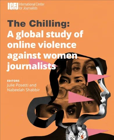 Cover for "The Chilling: A global study of online violence against women journalists." The editors are Julie Posetti and Nabeelah Shabbir.