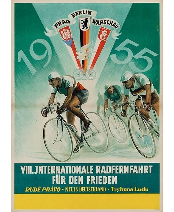 GDR (East German) poster for the 1955 International Peace Race