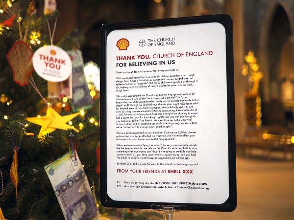 Notice branded with Shell logo and signed “from your friends at shell”