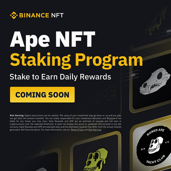 https://www.binance.com/en/support/announcement/binance-nft-marketplace-will-launch-an-ape-nft-staking-program-4352ac39da8640cc86435d981174a7e7