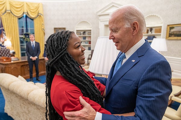 President Biden and Cherelle Griner. 