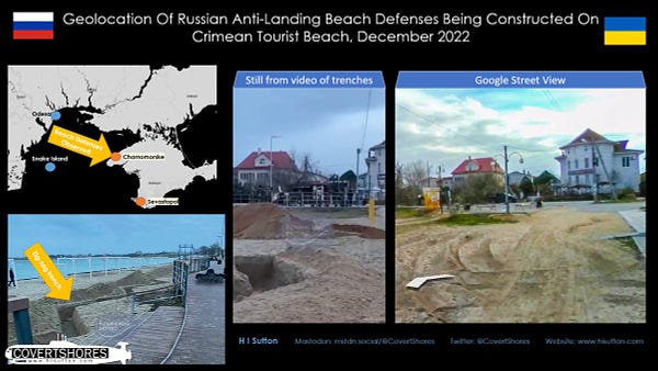Russia digging trenches on Crimea tourist beach
