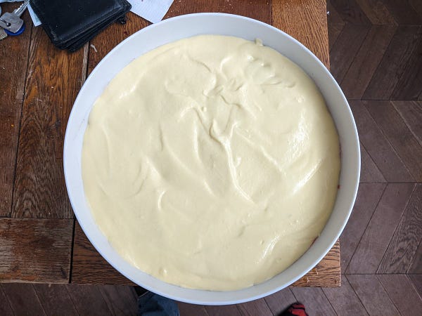 Layer 3. Handmade egg custard with, miraculously, no lumps