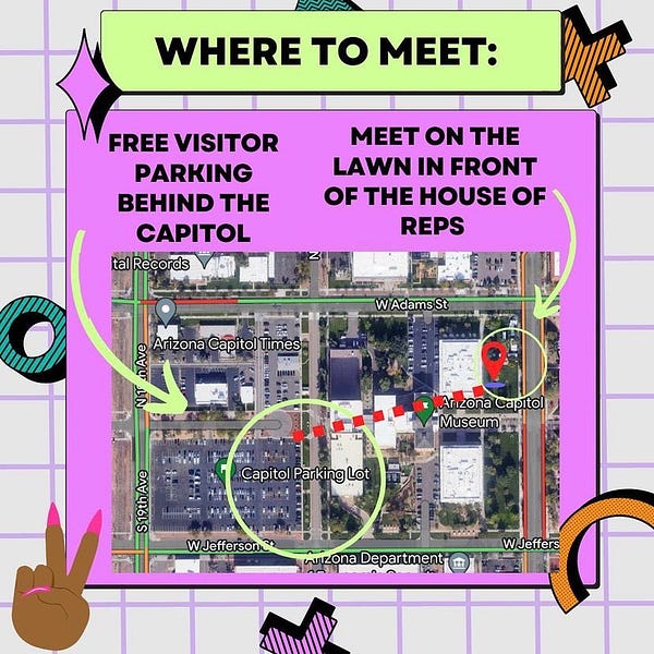 WHERE TO MEET:
FREE VISITOR
PARKING
BEHIND THE CAPITOL
tal Records
MEET ON THE LAWN IN FRONT OF THE HOUSE OF
REPS