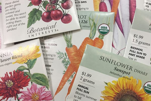 Botanical Interests seed packs - some of the most beautiful on the market.