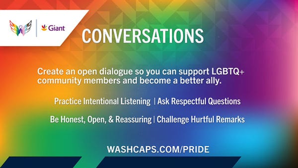 Conversations.

Create an open dialogue so you can support LGBTQ+ community members and become a better ally.

Practice intentional listening | Ask respectful questions | Be honest, open & reassuring | Challenge hurtful remarks