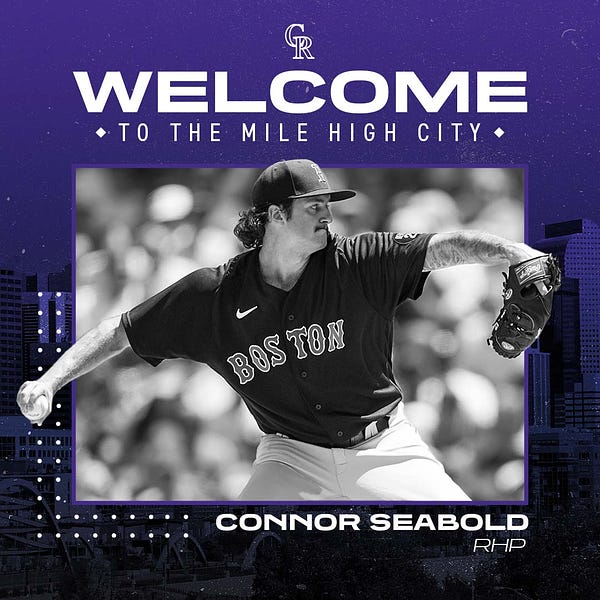 Welcome to the Mile High City, Connor Seabold RHP