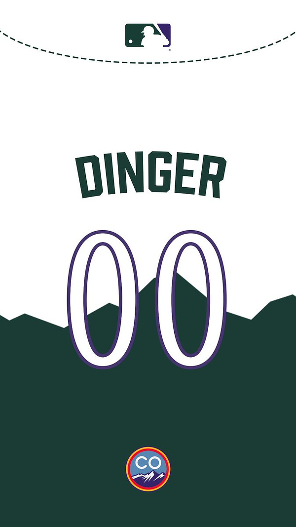 A phone wallpaper meant to look like the Rockies City Connect jersey made for Dinger. 