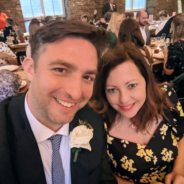 Will and Esther at Matt and Emily's wedding in September 2022