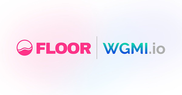 Image shows the Floor logo and the WGMI.io logo together.