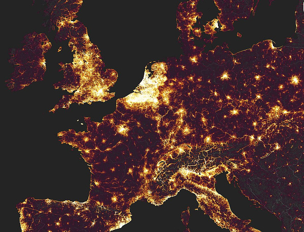 Europe cycling heat map