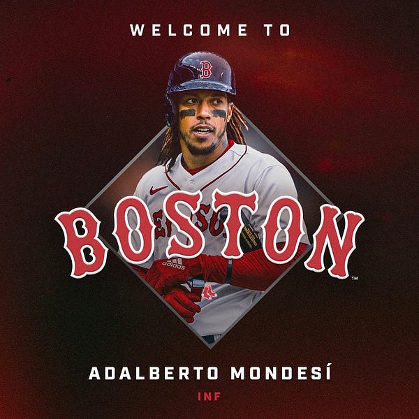 Welcome to Boston graphic for infielder Adalberto Mondesí.