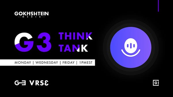 G3 Think Tank: NFT Storytelling, Today at 1pm Eastern! LIVE on Twitter Spaces!