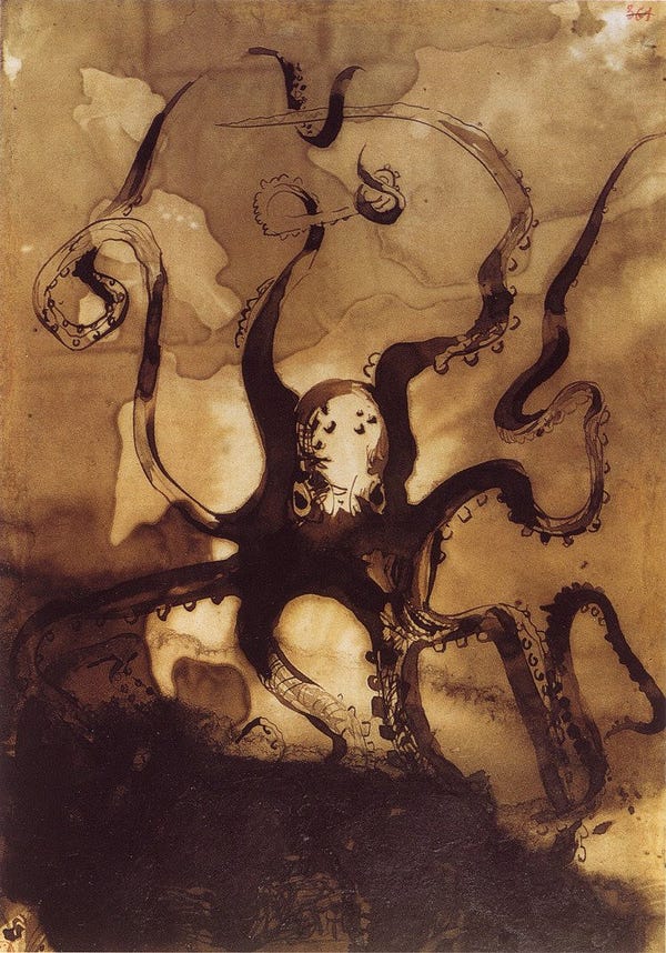 Octopus by Victor Hugo (1866)