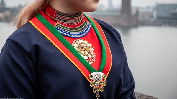 Detail of traditional Sami clothing 