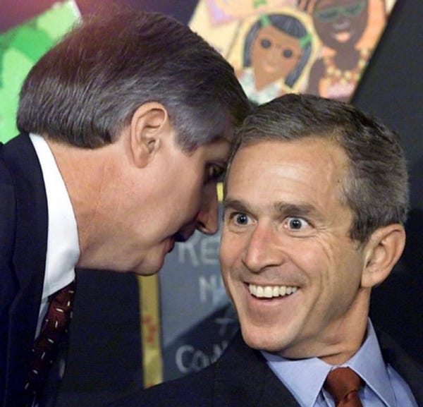 George Bush receiving existing information.