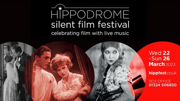 4 overlapping circles are seen beneath the HippFest logo, three containing a film still from the programme.