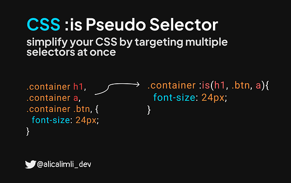 CSS :Is Pseudo Selector  Preview