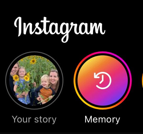 My Instagram with new Memory story.