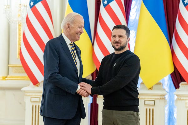 President Biden and President Zelenskyy in Ukraine.
