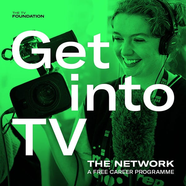Get into TV. The Network, a free career programme. Image of a young woman holding a camera and smiling.