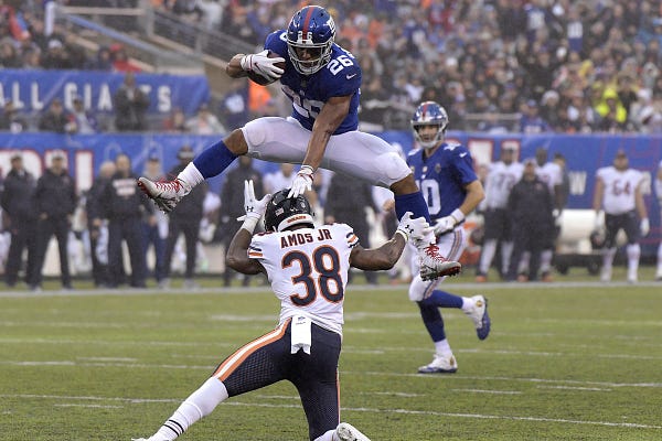 Bears Named Top Landing Spot for Giants RB Saquon Barkley