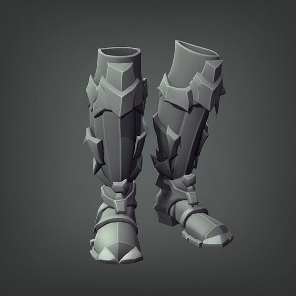 default icon of a legs facing forwards for character equipment in a game UI for dungeons and dragons game, grey on grey