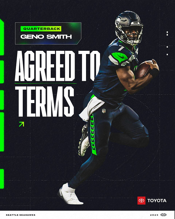 We've agreed to terms with Geno Smith!