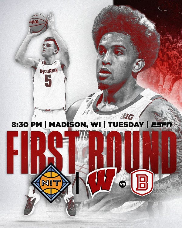 Wisconsin has earned a three seed in the 2023 NIT and will host Bradley on Tuesday, 8:30 p.m. at the Kohl Center