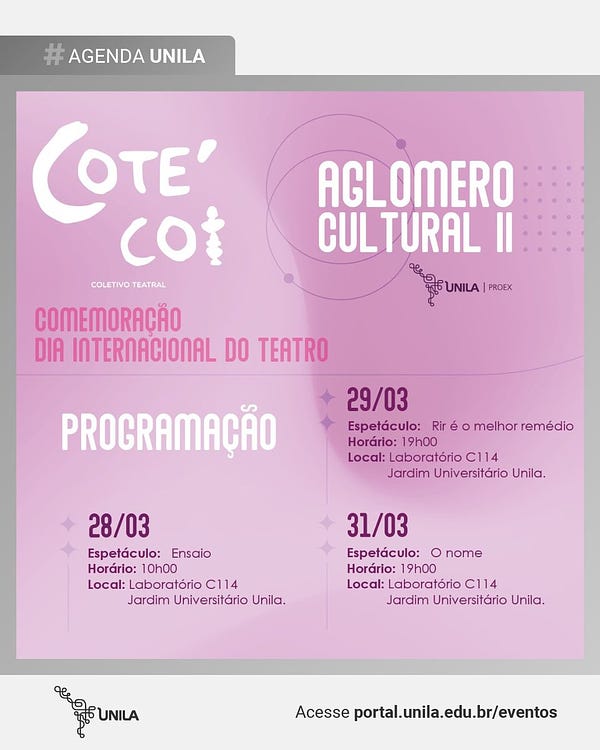Aglomero Cultural 2
Comemoração ao Dia Internacional do Teatro