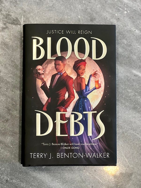 A picture of the US hardcover edition of BLOOD DEBTS by Terry J Benton-Walker