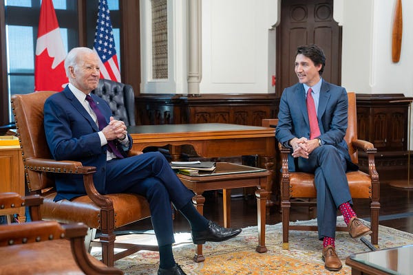 President Biden and Prime Minister Trudeau participate in a bilateral meeting.