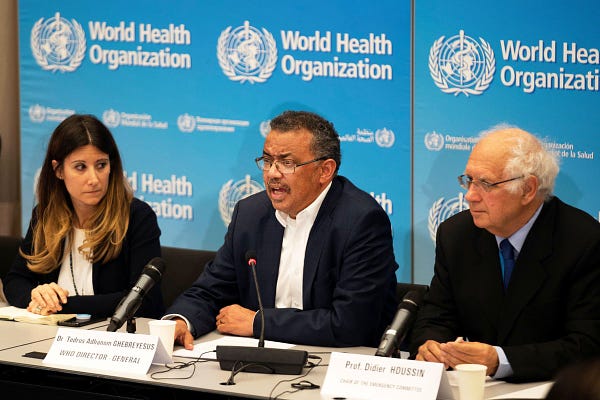 A WHO press briefing April 8 2020. Source: https://www.cnbc.com/2020/04/08/watch-live-world-health-organization-holds-press-conference-on-the-coronavirus-outbreak.html