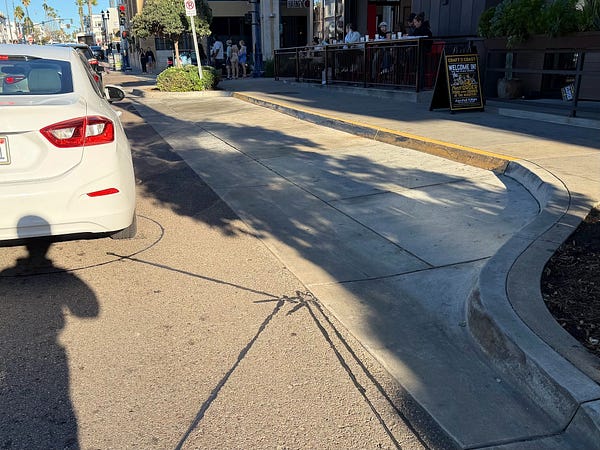 Area outside of Odie's Pizza identified as prime seating potential