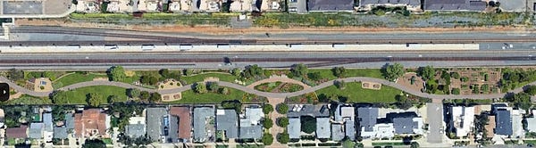 Rendering of Lot 27 as a linear park