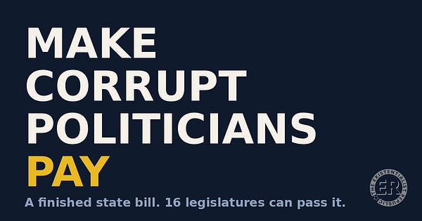 Big Announcement: We’re Mailing the Make Corrupt Politicians Pay Act to 1,580 State Political Offices