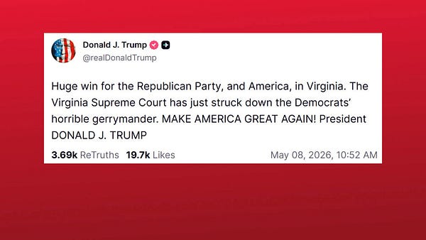 The Courts Struck Down Virginia’s Gerrymander. Here Is a List of Times the GOP Has Ignored Court Rulings and Just Done What They Wanted Without Consequence.