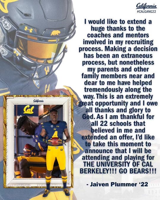 Cal shop football recruiting