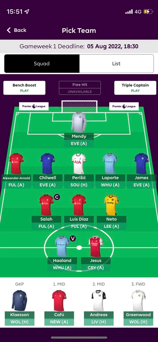 FPL Draft with Haaland, Salah, Kane, Jesus, TAA, James