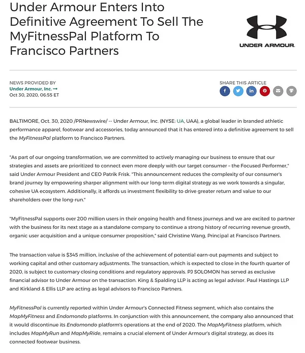 Myfitnesspal under armour coupon 2020 sales