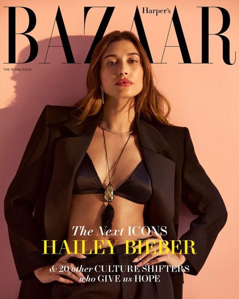 Hailey Bieber stars on the cover of the May 2021 edition of Vogue