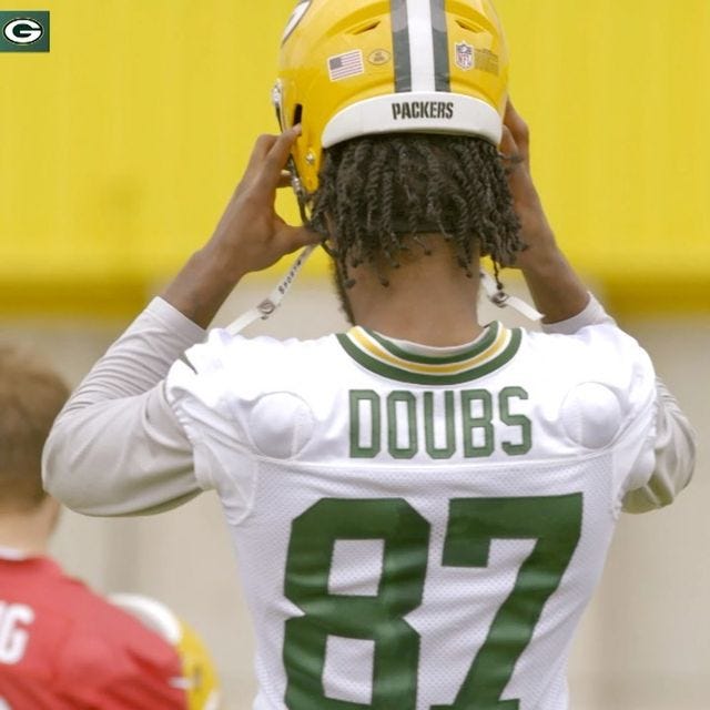 Romeo Doubs - Second-year receiver starts at Green Bay's OTAs