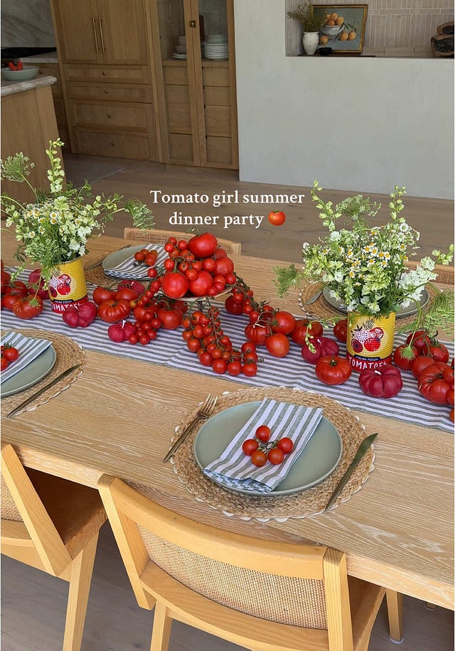 tomato girl summer dinner party
